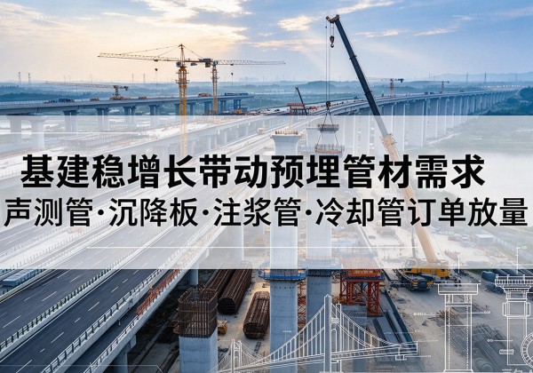 勉县基建稳增长带动预埋监测管材需求，声测管、沉降板、注浆管订单持续放量